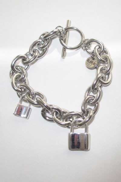 Rimor Jewelry Rimor Padlock Bracelet In Silver, Women's At Urban Outfitters In Silver