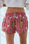 Kimchi Blue Caroline Smocked Waistband Linen-Blend Short