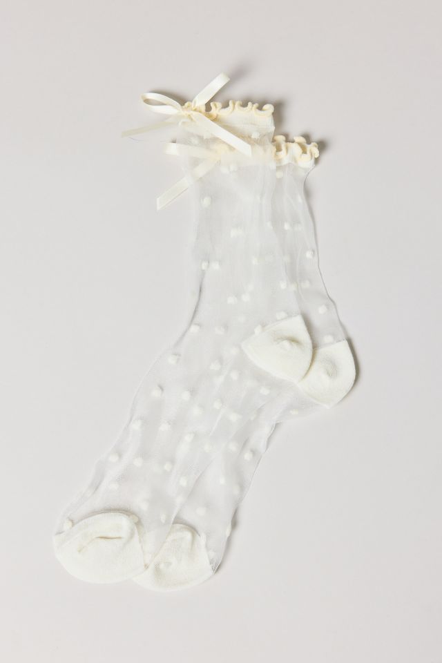 Sheer Polka Dot Crew Sock #3
