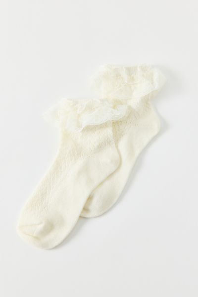 Lace Ruffle Pointelle Ankle Sock
