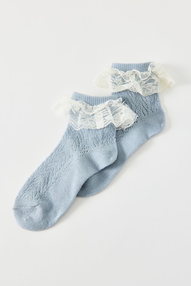 Lace Ruffle Pointelle Sock #1