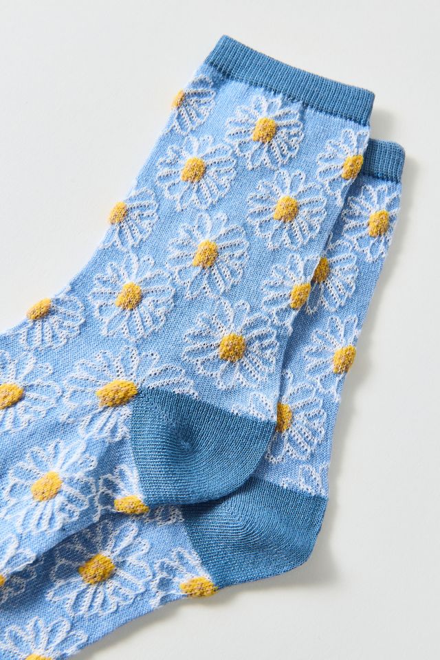 Daisy Textured Crew Sock #1