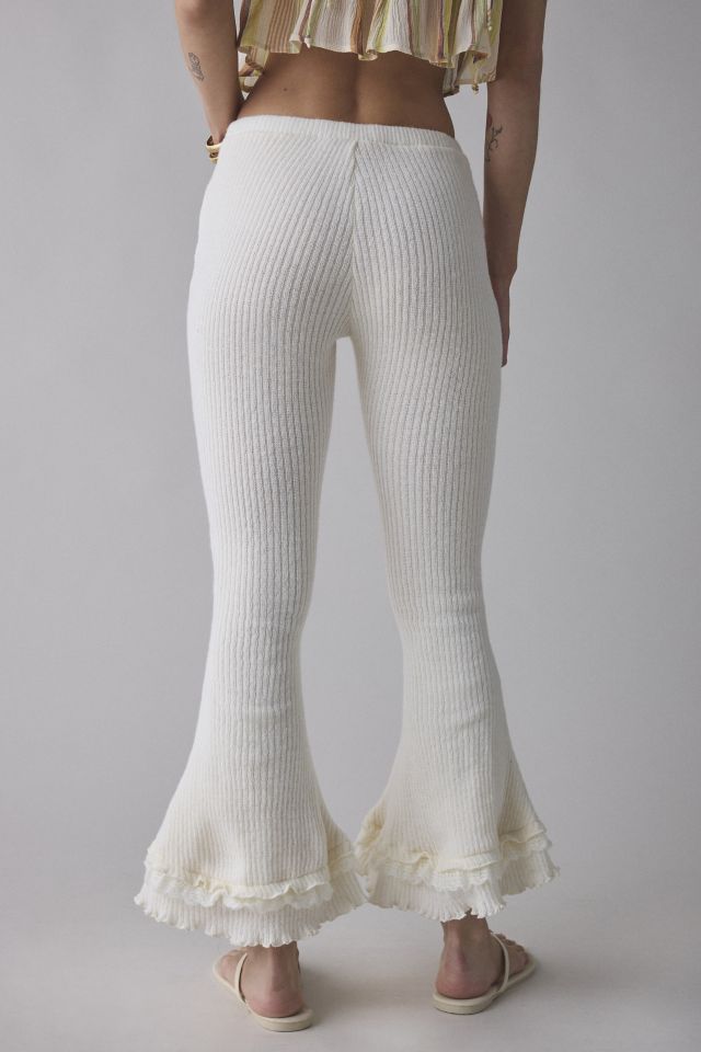 Zemeta Forgive Knit Frill Semi-Sheer Knit Flare Pant #3