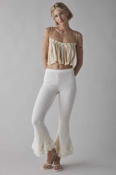 Zemeta Forgive Knit Frill Semi-Sheer Knit Flare Pant