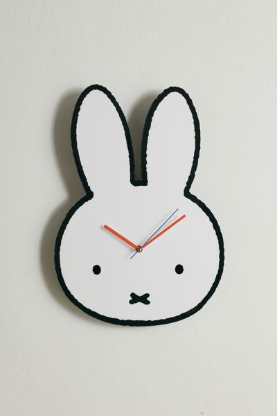 Urban Outfitters Miffy Figural Head Shape Wall Clock In White At