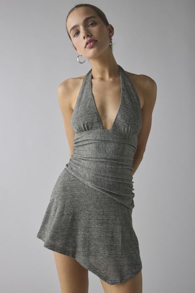 Motel Yelena Asymmetrical Drop Waist Halter Mini Dress