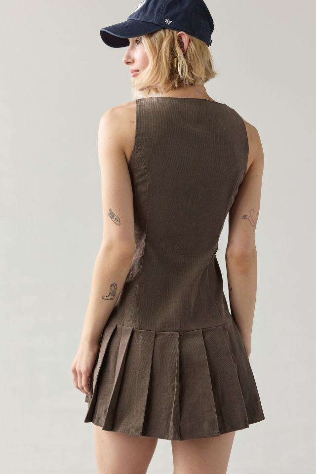Motel Starrin Drop Waist Vest Mini Dress #3