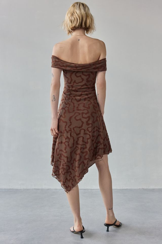 Motel Rhillor Off-The-Shoulder Asymmetrical Midi Dress #2