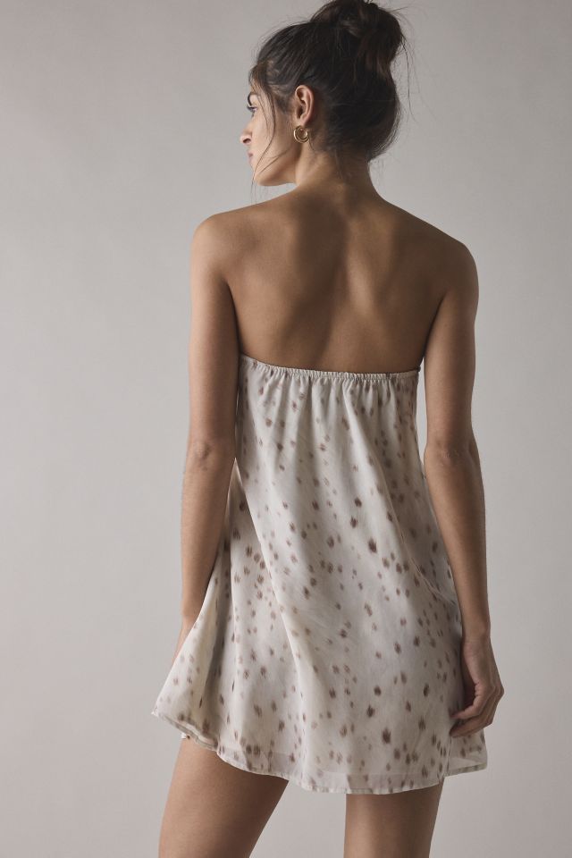 Motel Yukio Strapless Scarf Babydoll Mini Dress #3