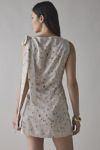 Motel Jenat Satin Cowl Neck Scarf-Tie Slip Mini Dress