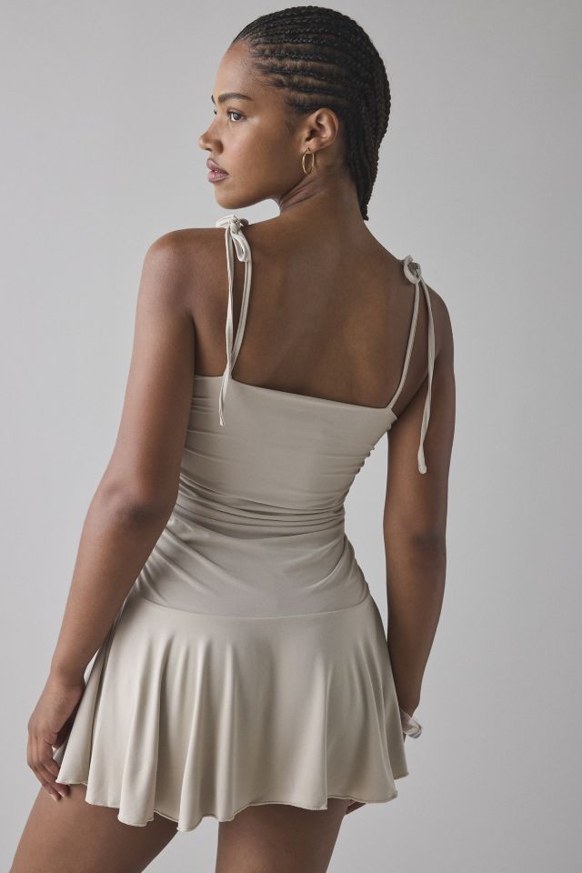 Motel Makani Ruched Drop Waist Mini Dress #1