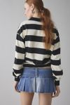 Abrand 00 Jenna Pleated Low-Rise Denim Micro Mini Skirt
