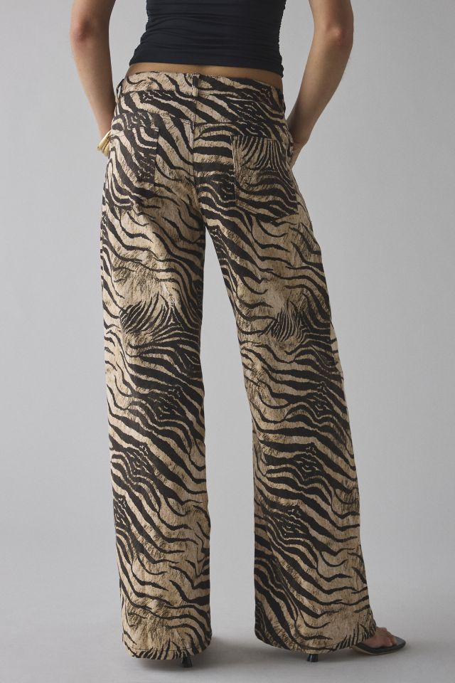 Motel Roomy Tiger Print Low-Rise Baggy Jean #1
