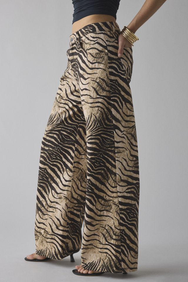 Motel Roomy Tiger Print Low-Rise Baggy Jean #3
