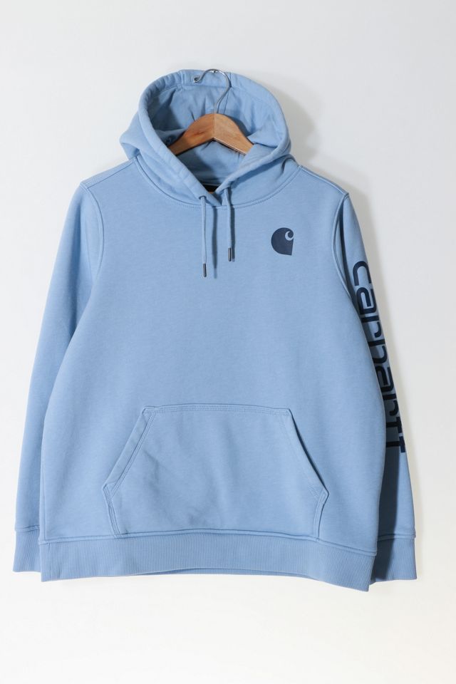 Carhartt Sweat Pullover Hoodie Men's XL Size cotton Blue type light blue Vintage Second Hand
