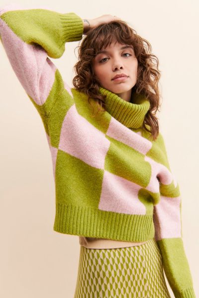 Native Youth Iola Checkerboard Sweater