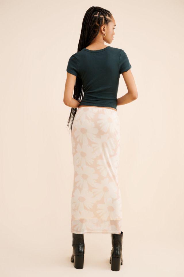 Glamorous Floral Fitted Slip Midi Skirt #1