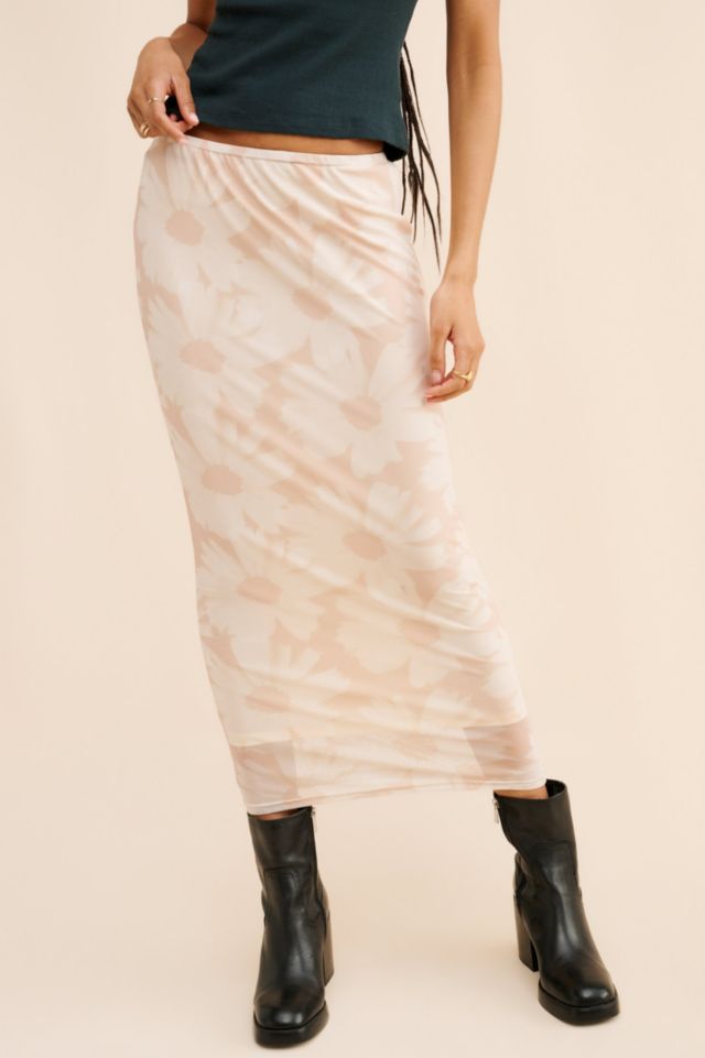 Glamorous Floral Fitted Slip Midi Skirt #2