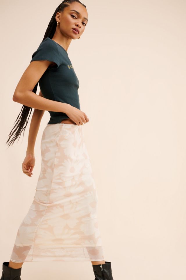 Glamorous Floral Fitted Slip Midi Skirt #3