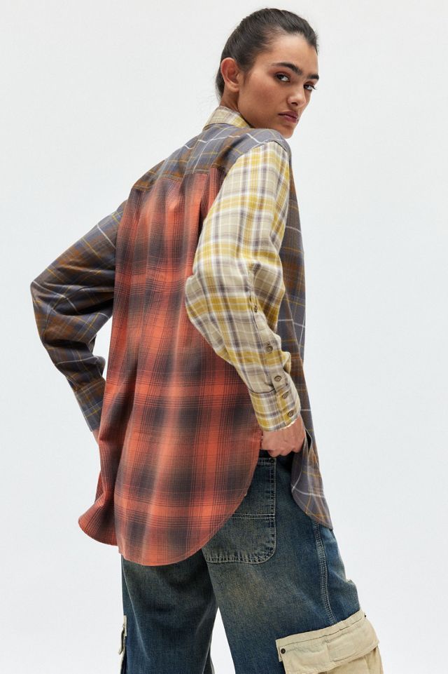 BDG Rick Spliced Boyfriend Flannel Shirt #1