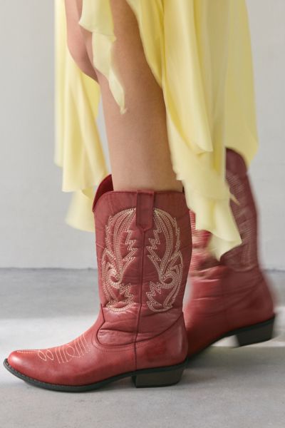 Coconuts By Matisse Gaucho Cowboy Boot In Dark Red, Women's At Urban Outfitters In Dark Red