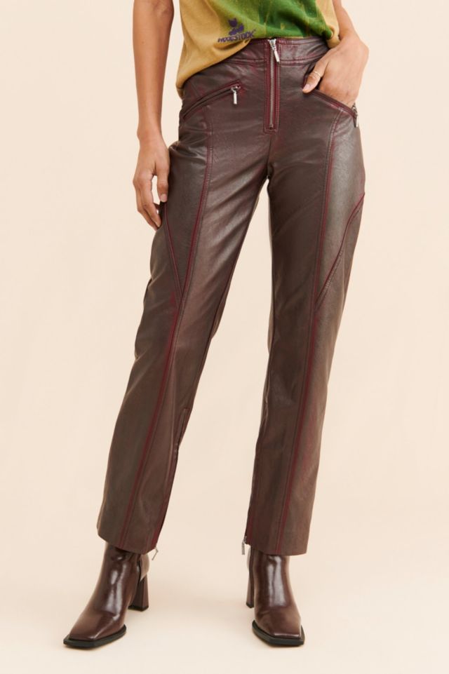Olivia Vegan Leather Zipper Pants #1