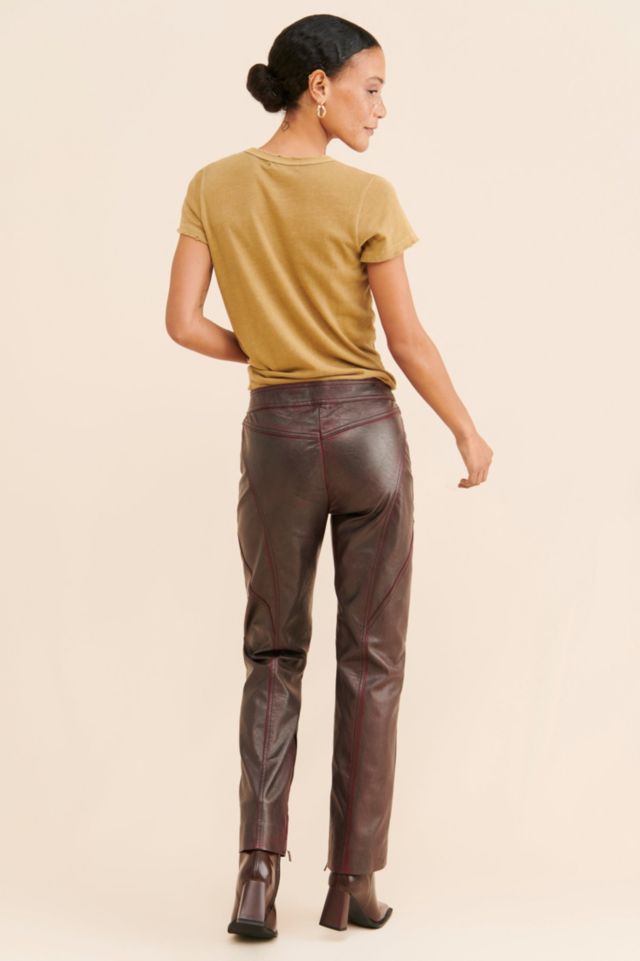 Olivia Vegan Leather Zipper Pants #2