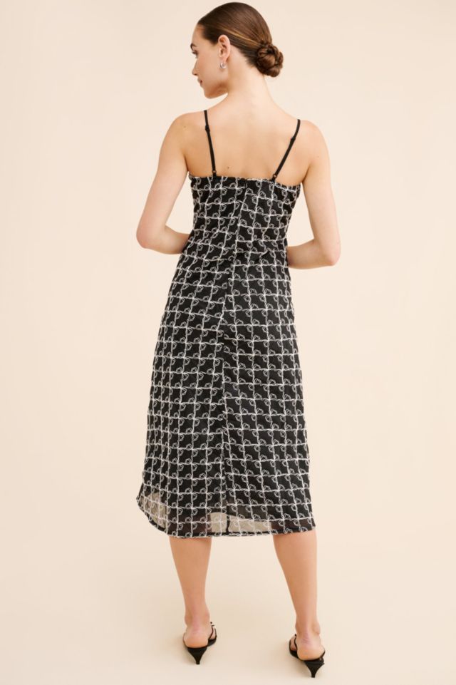 Lisa Says Gah Sofia Bow Sheer Party Midi Dress #1