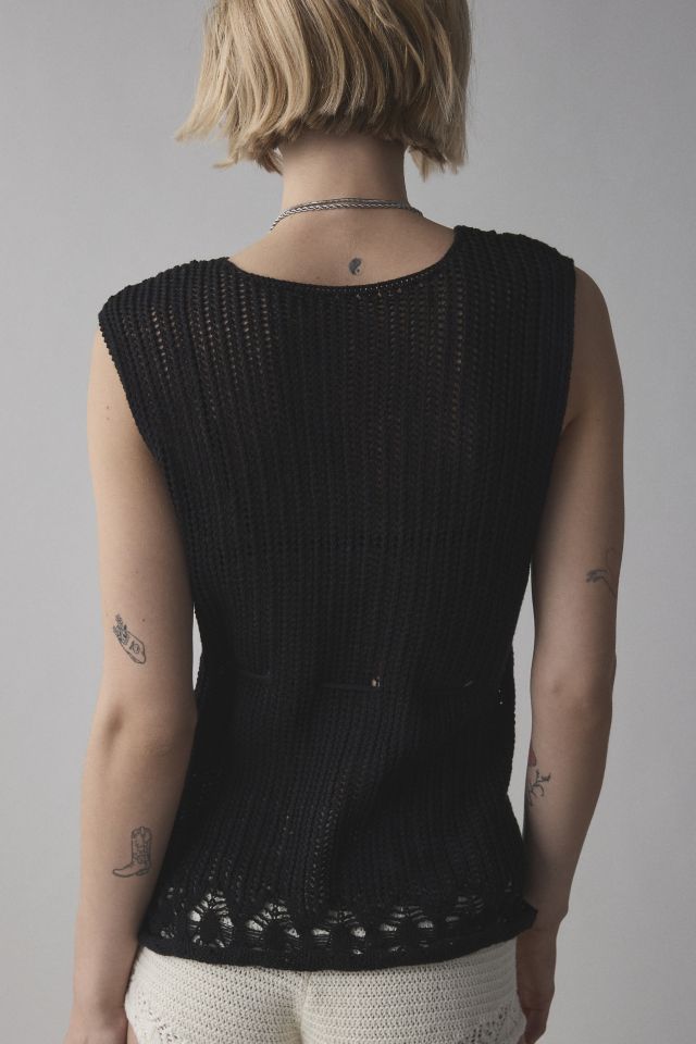 UO Kendall Open Knit Tie-Front Sweater Vest #3
