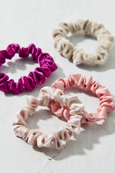 Urban Outfitters Velvet & Satin Hair Scrunchie Set In Pinks, Women's At  In Multi