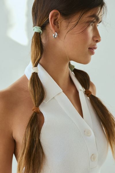 Urban Outfitters Soft Ponytail Holder 8-pack Set In Brown/black/sage, Women's At  In Brown/black/sage