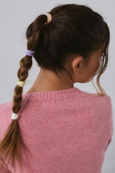 Urban Outfitters Soft Ponytail Holder 8-pack Set In Cream/yellow/lavender, Women's At  In Cream/yellow/lavender