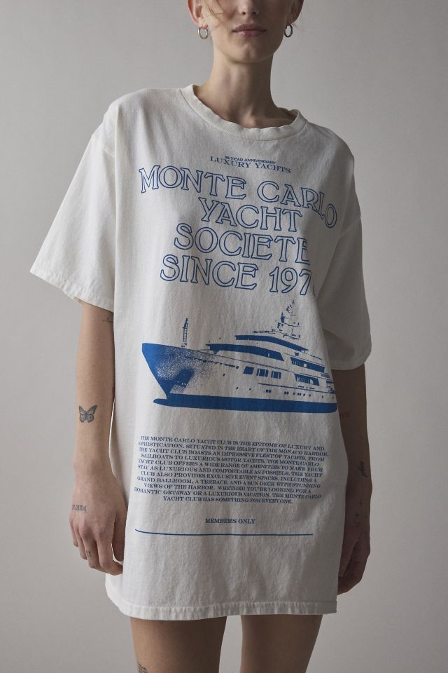 Monte Carlo Yacht Graphic T-Shirt Dress #1