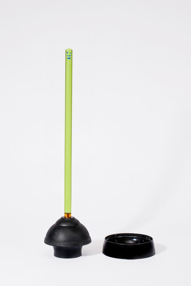 Neon Green Acrylic Toilet Plunger with Drip Tray