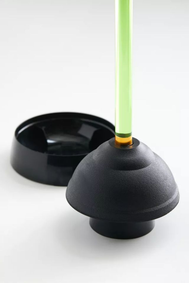 Neon Green Acrylic Toilet Plunger with Drip Tray
