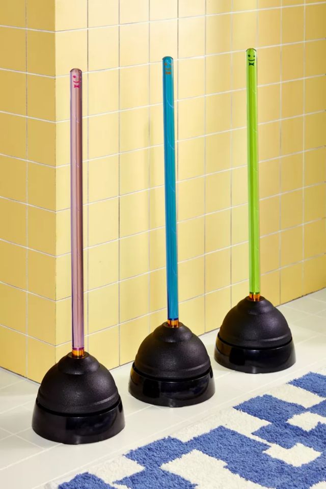 Neon Green Acrylic Toilet Plunger with Drip Tray