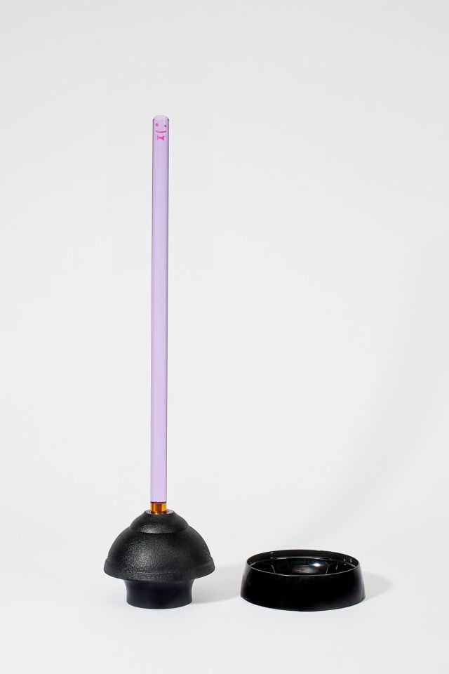 Purple Acrylic Toilet Plunger with Drip Tray