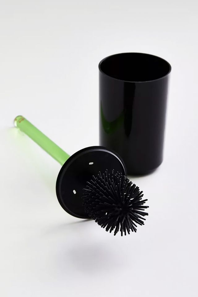 Green and Black Acrylic Toilet Plunger with Holder