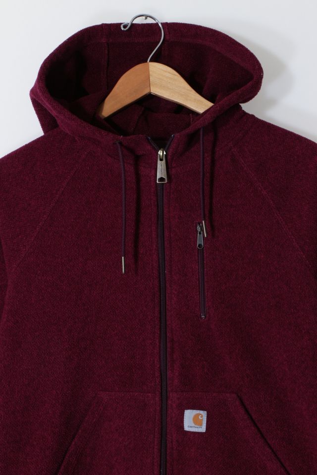 Vintage Carhartt Zip Front Hooded Polar Fleece Sweatshirt #1
