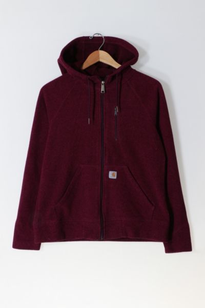 Vintage Carhartt Zip Front Hooded Polar Fleece Sweatshirt