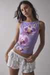 UO Mercedes Orchid Graphic Boatneck Tank Top
