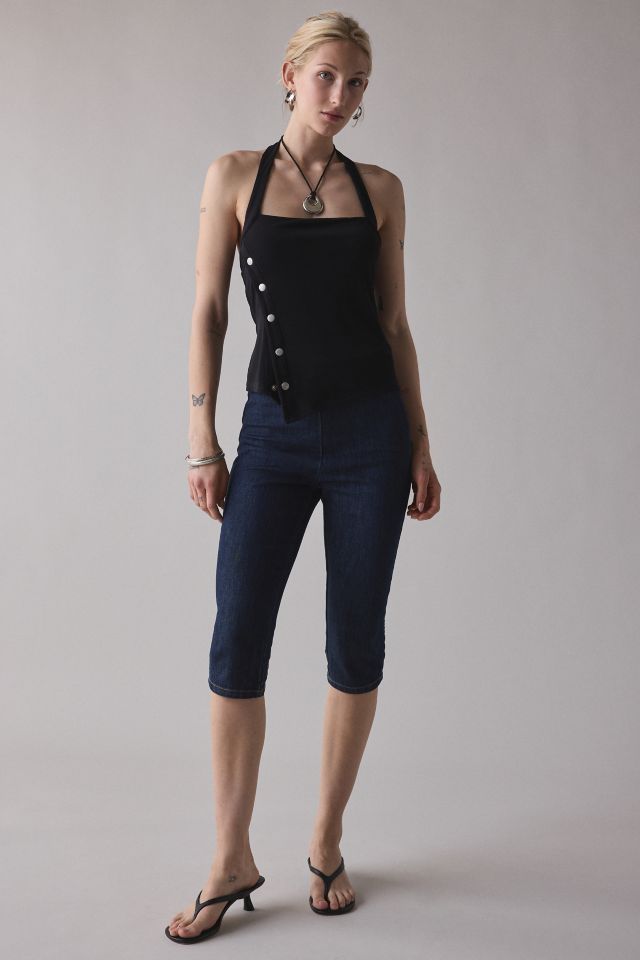 UO Lizzy Asymmetrical Snap Cropped Halter Top #2