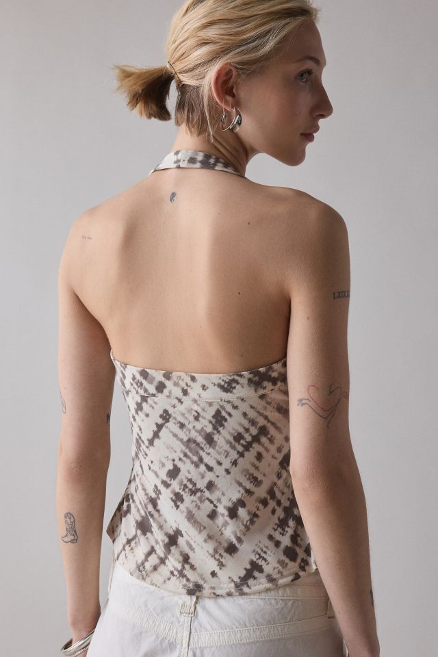 UO Lizzy Asymmetrical Snap Cropped Halter Top #3