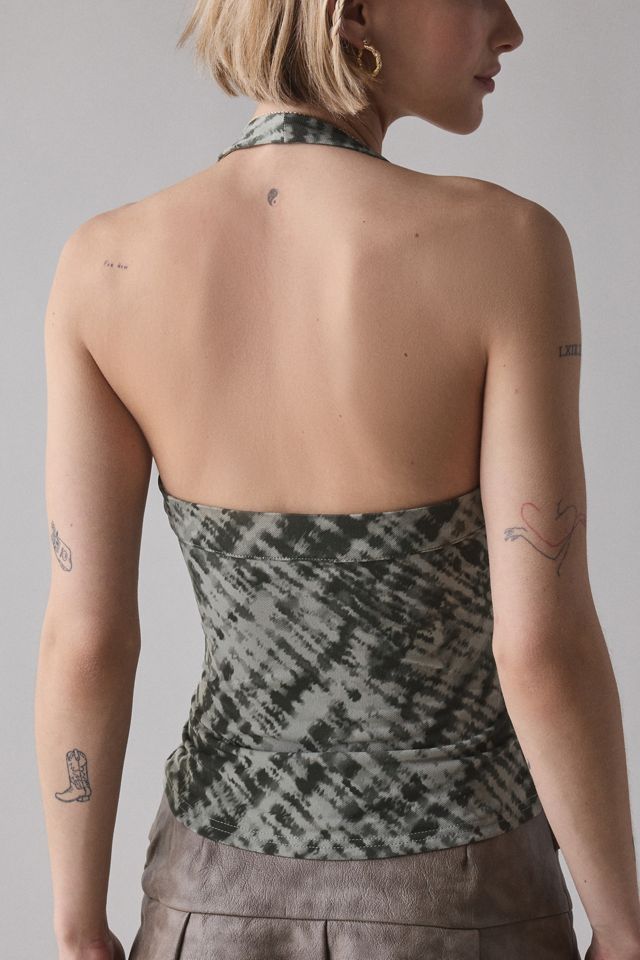 UO Lizzy Asymmetrical Snap Cropped Halter Top #3