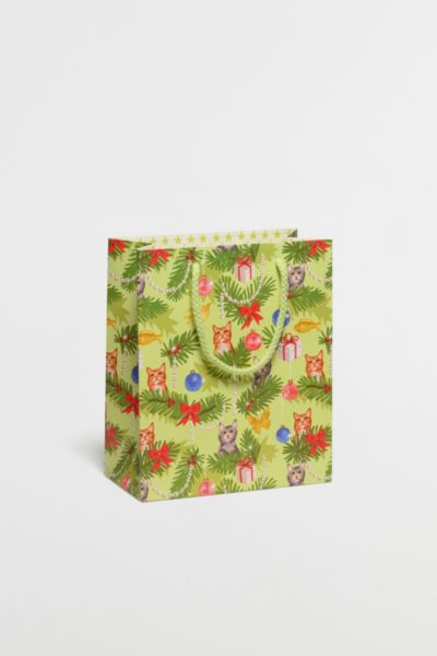 Red Cap Christmas Cats Holiday Gift Bag