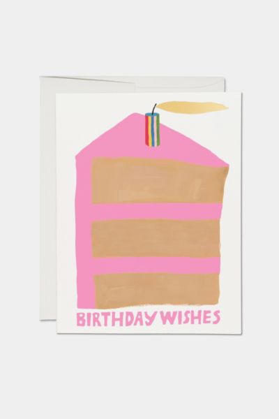 Red  Cap Slice of Cake Birthday Card