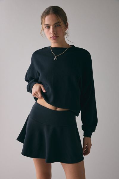 Adidas Originals 3-stripe Athletic Mini Skirt In Black, Women's At Urban Outfitters In Black