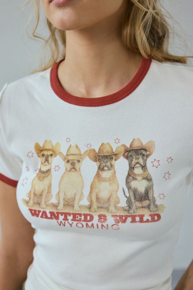 Wanted & Wild Graphic Fitted Ringer Baby Tee #1