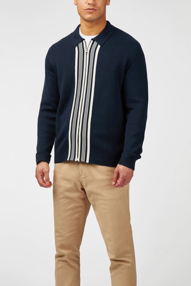 Ben Sherman Textured Zip Through Sweater #4