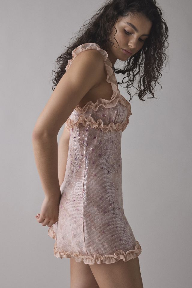 For Love & Lemons Sophia Ruffle-Trim Sequin Mini Dress #3